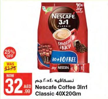 Nescafe Coffee 3In1 Classic 40X20Gm 