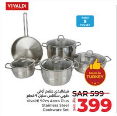 Vivaldi 9Pcs Astra Plus Stainless Steel Cookware Set