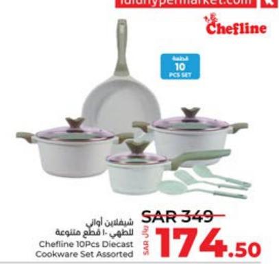 Cheffline 10Pcs Diecast Cookware Set Assorted