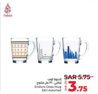 Endura Glass Mug 32cl Assorted