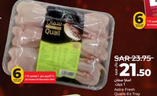 Astra Fresh Quails 6's Tray