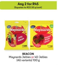 Any 2 Beacon Maynards Jellies or 4D Jellies (All variants) 100g