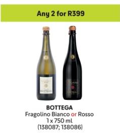 Any 2 Bottega Fragolino Bianco or Rosso 1 x 750 ml