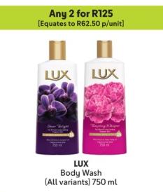 Any 2 LUX Body Wash (All variants) 750 ml