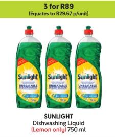 SUNLIGHT Dishwashing Liquid (Lemon only) 750ml