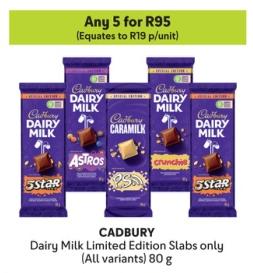 Any 5 Cadbury Dairy Milk Limited Edition Slabs only (All variants) 80 g