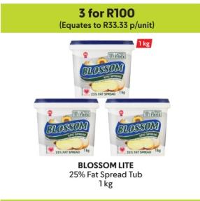 Epic BLOSSOM LITE 25% Fat Spread Tub 1kg