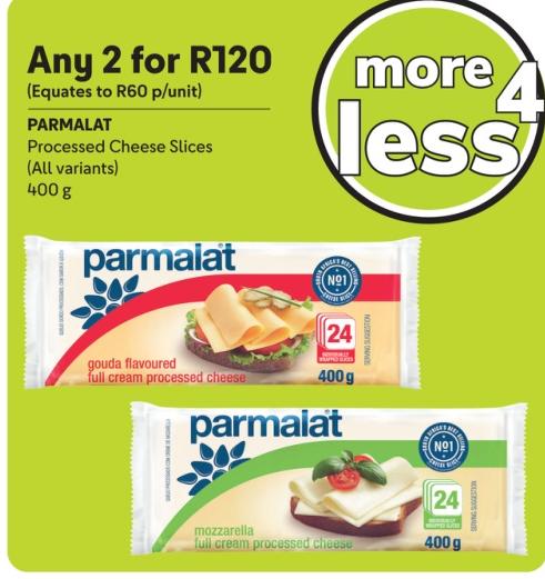 Any 2 PARMALAT Processed Cheese Slices (All variants) 400 g