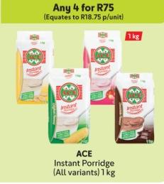 Any 4 ACE Instant Porridge (All variants) 1kg