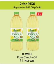 B-WELL Pure Canola Oil 2L