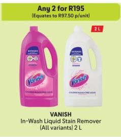 Any 2 Vanish In-Wash Liquid Stain Remover (All variants) 2L