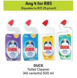 Any 4 DUCK Toilet Cleaner (All variants) 500 ml