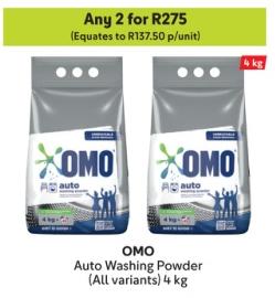 Any 2 OMO Auto Washing Powder 4 kg