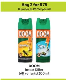 Any 2 DOOM Insect Killer (All variants) 300 ml