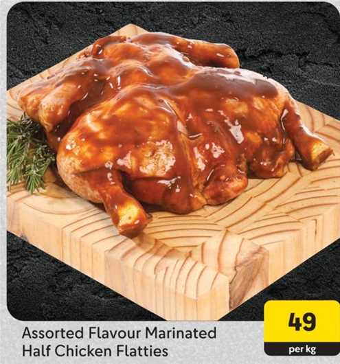 Assorted Flavour Marinated Half Chicken Flatties