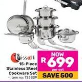 Tissoli 15-Piece Stainless Steel Cookware Set