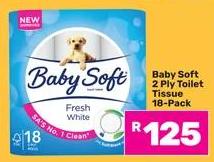 Baby Soft 2 Ply Toilet Tissue 18-Pack