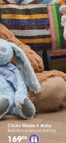 Clicks Made 4 Baby Blue Bunny Rabbit Soft Toy