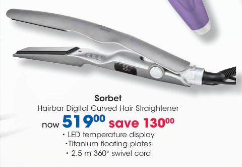 Sorbet Hairbar Digital Curved Hair Straightener