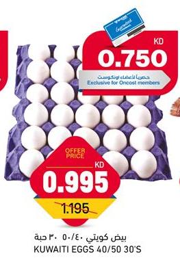 KUWAITI EGGS 40/50 30'S