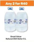 Any 2 Great Value Natural Still Water 5 L