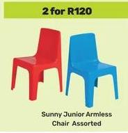 Sunny Junior Armless Chair Assorted