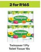 Twinsaver 1 Ply Toilet Tissue 15s