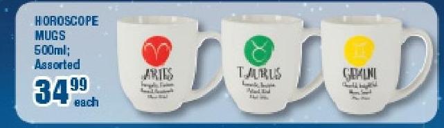 HOROSCOPE MUGS 500ml; Assorted