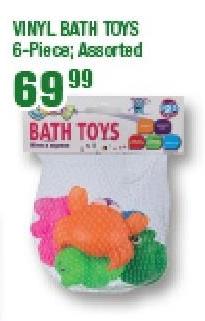 Vinyl Bath Toys 6-Piece; Assorted