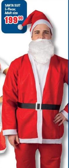 Santa Suit 5-Piece; Adult size