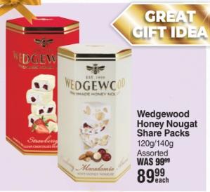 Wedgewood Honey Nougat Share Packs 120g/140g