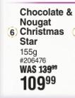 Chocolate & Nougat Christmas Star 155g