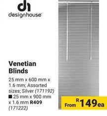 Venetian Blinds, Silver, Assorted sizes