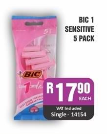 BIC 1 Sensitive 5 Pack