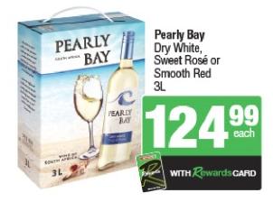 Pearly Bay Dry White, Sweet Rosé or Smooth Red 3L