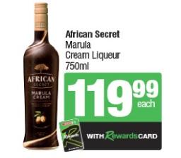 African Secret Marula Cream Liqueur 750ml