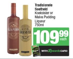 Koeksister or Malva Pudding Liqueur 750ml