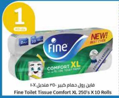 Fine Toilet Tissue Comfort XL 250's X 10 Rolls