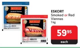 ESKORT Smoked or Red Viennas 1kg