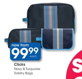 Navy & Turquoise Toiletry Bags