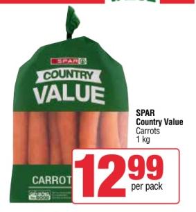 SPAR Country Value Carrots 1kg 