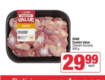 SPAR Country Value Chicken Gizzards 500gm 