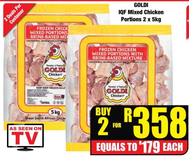 GOLDI IQF Mixed Chicken Portions 2 x 5kg