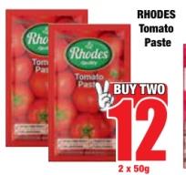 RHODES Tomato Paste 2 x 50 gm 