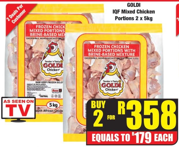 GOLDI IQF Mixed Chicken Portions 2 x 5kg