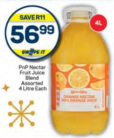 PnP Nectar Fruit Juice Blend Assorted 4 L