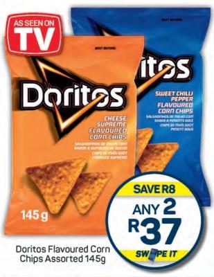 Any 2 Simba Doritos Flavoured Corn Chips Assorted 145g