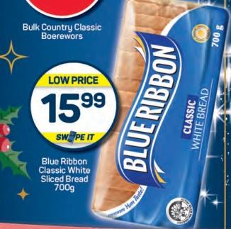 Blue Ribbon Classic White Sliced Bread 700g