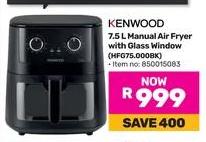 KENWOOD 7.5 L Manual Air Fryer with Glass Window