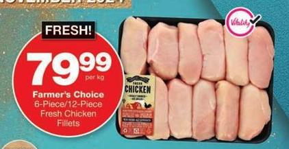 Farmer's Choice Fresh Chicken Fillets, 6-Piece/12-Piece